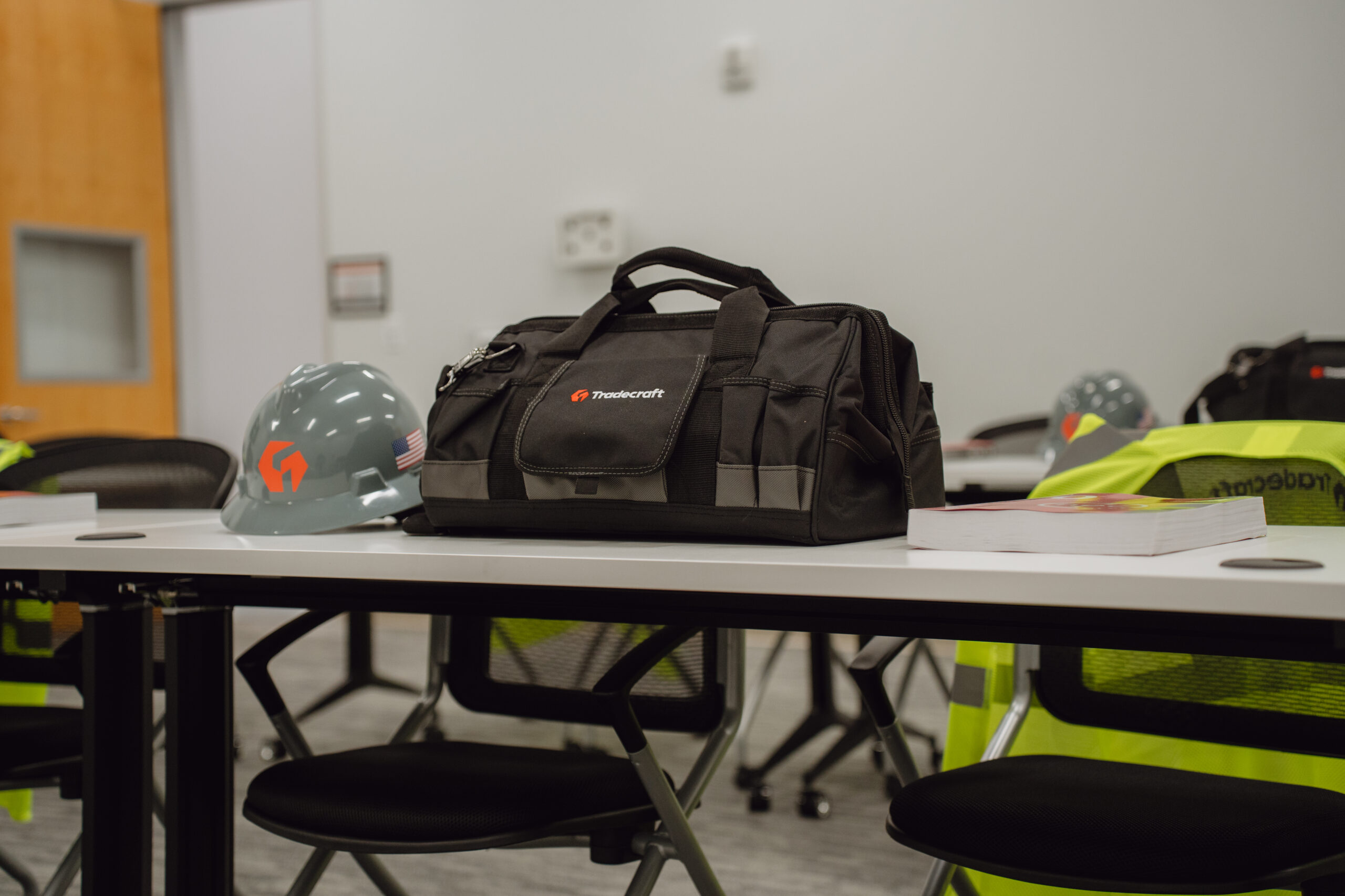 Tradecraft hard hat and tool bag provided on day one