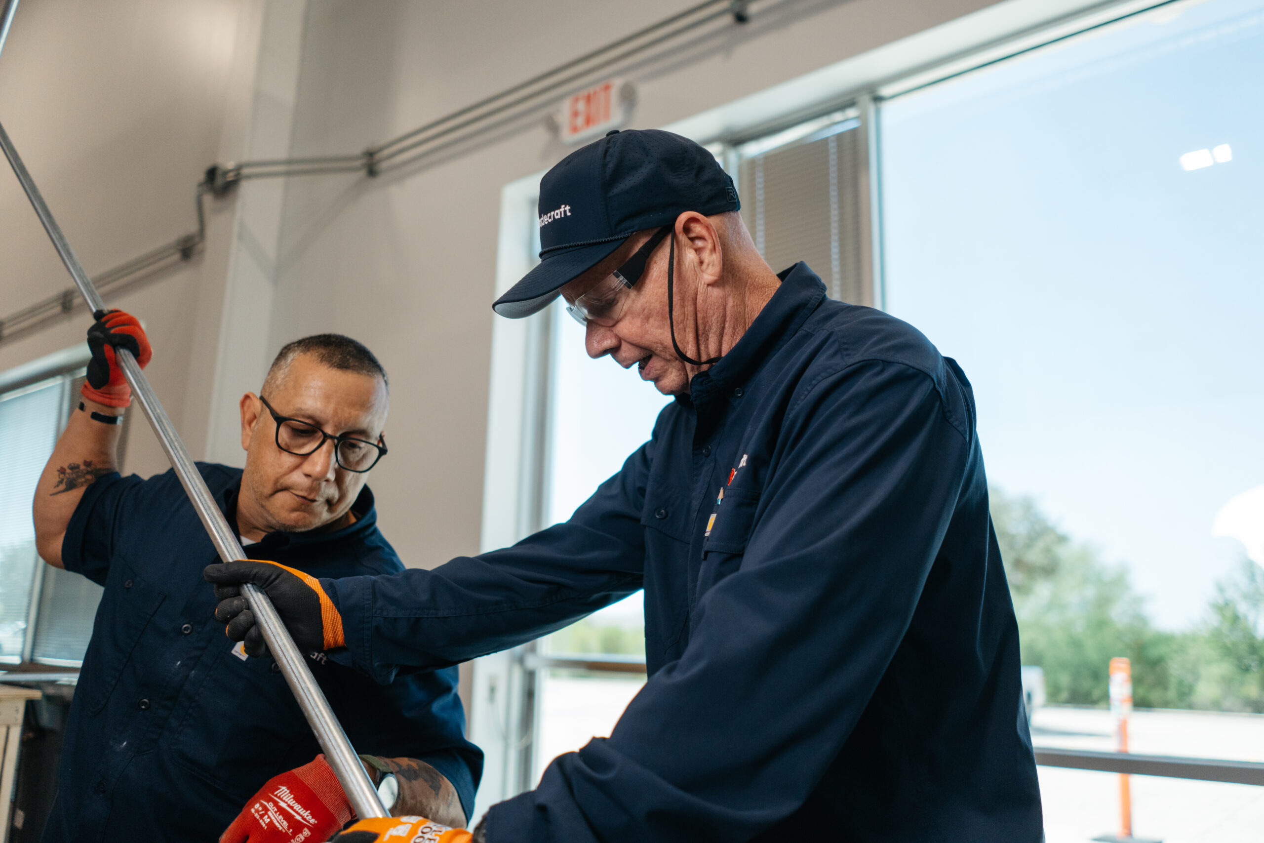 Instructor leading lab demo with students